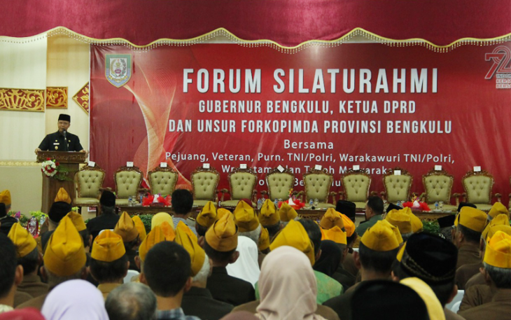 Silaturahmi bersama para pejuang 45 dan Veteran, Purnawirawan, Warakawuri, Wredatama dan tokoh masyarakat, Senin (14/08/2017).