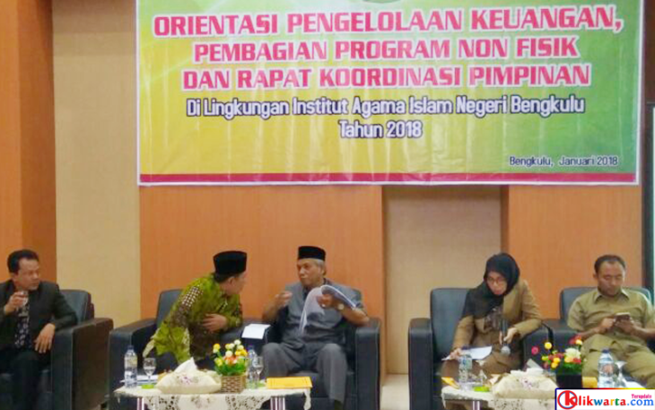 Rapat Koordinasi dilingkungan IAIN Bengkulu, di auditorium Jama’anur Pascasarjana IAIN Bengkulu, Selasa (16/01/2018)
