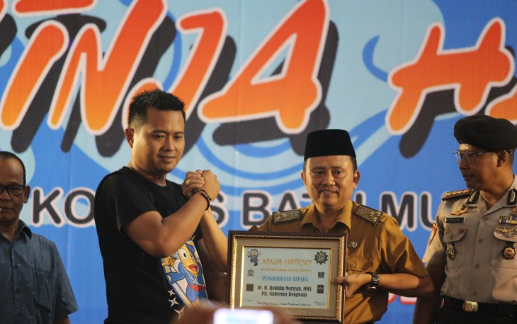 Pameran nasional batu mulia di Bengkulu, Senin (9/4/2018)