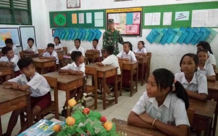 Satgas TMMD ke-101 Memberikan Motivasi ke Siswa SD Godo