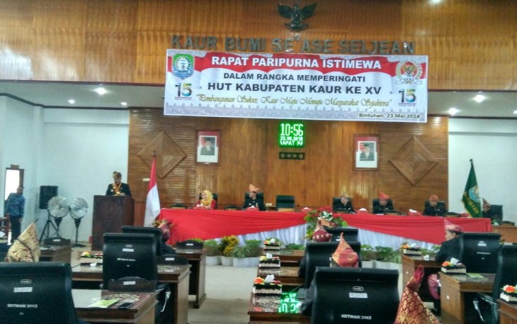 Bupati Kaur, Gusril Pauzi saat menyampaikan kata sambutan