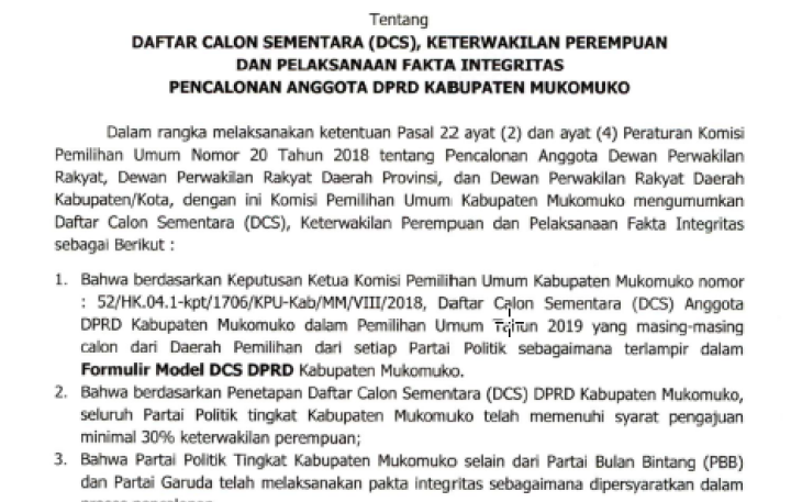 DCS DPRD Mukomuko