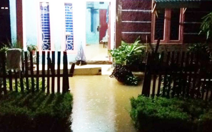 Nampak salah satu rumah terendam banjir