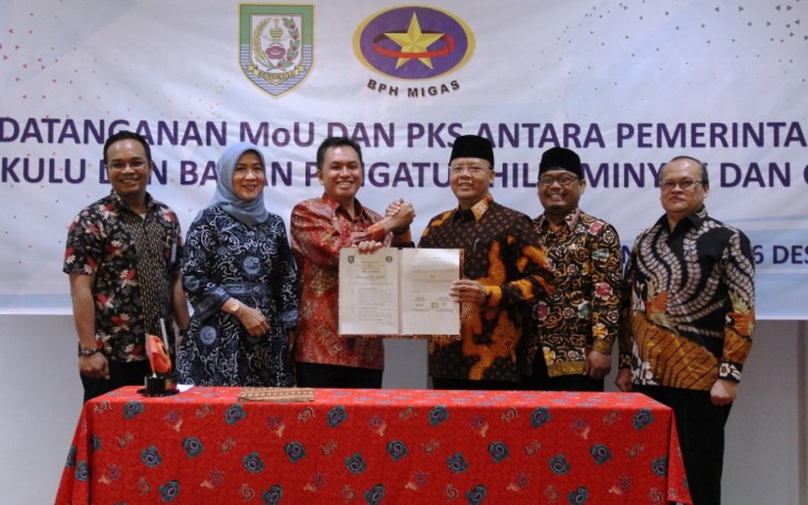 Prosesi Penandatanganan Mou dan MoA antara BPH Migas dan Pemprov Bengkulu