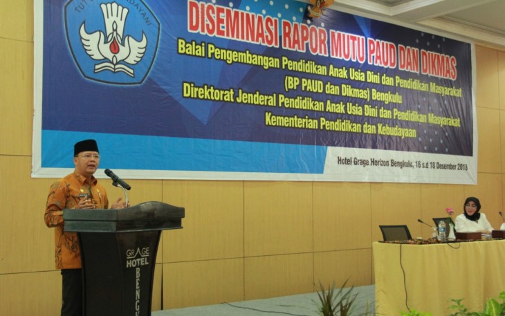 Gubernur Bengkulu Rohidin Mersyah menutup acara Diseminasi Rapor Mutu PAUD dan DIKMAS.