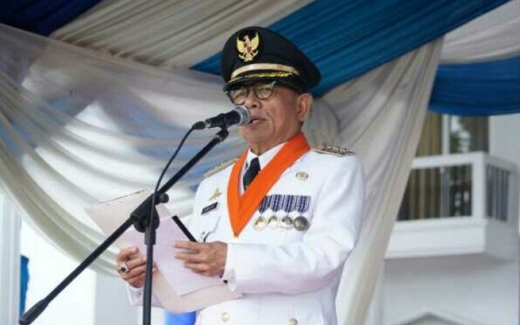 Bupati Kerpahiang, Hidayatullah Sjahid menyampaikan amanat