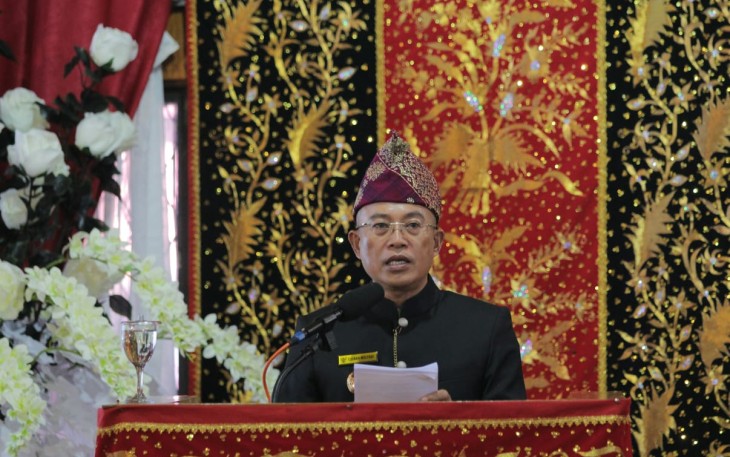 Plt Bupati Bengkulu Selatan Gusnan Mulyadi saat menghadiri rapat paripurna istimewa DPRD Bengkulu Selatan