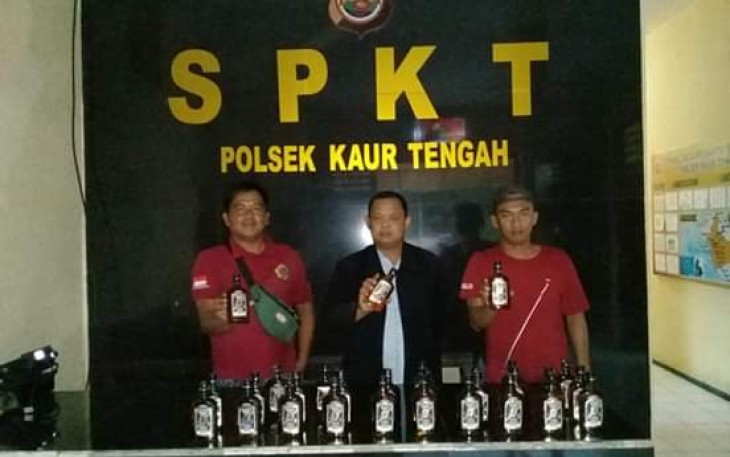 Razia Ops Pekat Nala, Polsek Kaur Tengah Amankan 28 Botol Mansion House