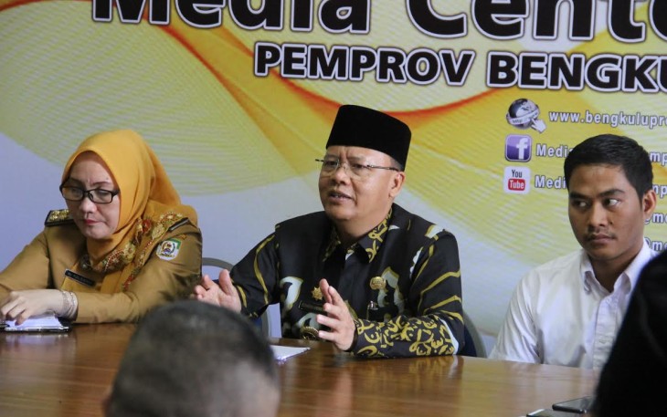 Gubernur Bengkulu saat konferensi pers di Media Center
