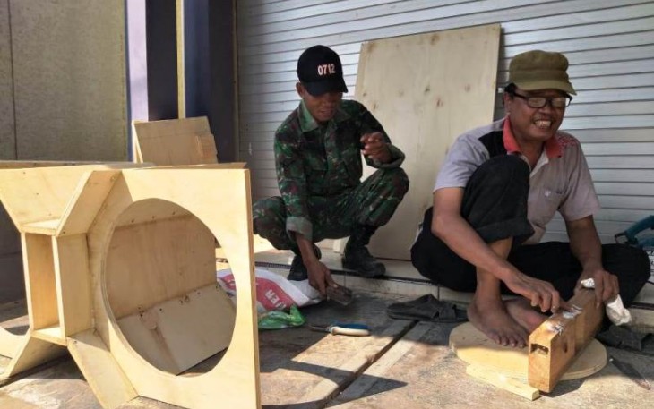 Kerajinan Sound System Potensi lokal Desa Jatimulya di lokasi TMMD Tegal