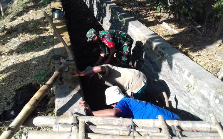 Persiapan Tanam MT 3 Brintikan Warga Dan TNI Perbaiki Aliran Irigasi