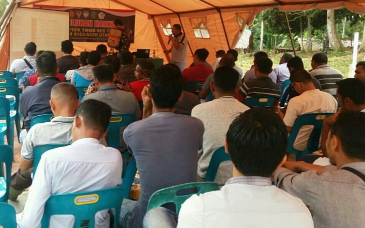 Warga Plu Pakam dapat penyuluhan Narkoba dari Satgas TMMD BNNK Lhokseumawe