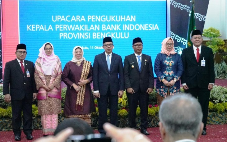 Pengukuhan dan Serah Terima Jabatan Kepala Perwakilan Bank Indonesia Provinsi Bengkulu di Balai Raya Semarak Bengkulu Jum'at (11/10).