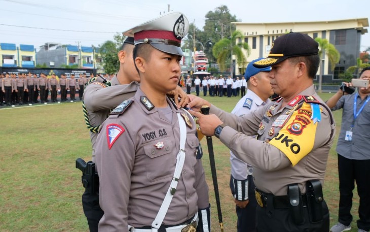 Apel gelar pasukan di lapangan apel Mapolda Bengkulu