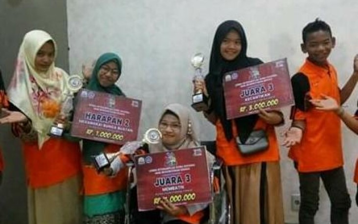 Para Siswa SLBN Al Fansuri Singkil saat berhasil meraih juara.