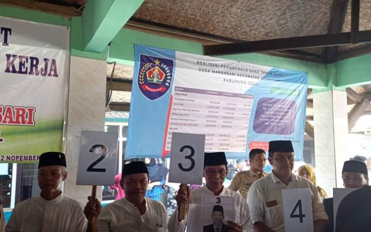 Ratusan Masyarakat Saksikan Penetapan Nomor Urut Calon Kepala Desa Margasari