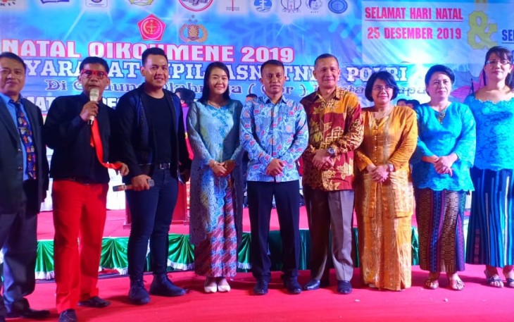 Dandim 0209/LB menghadiri perayaan Natal Oikumene Tahun 2019 bersama Komponen Masyarakat Labuhanbatu.