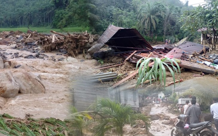 Dampak banjir bandang di Labura
