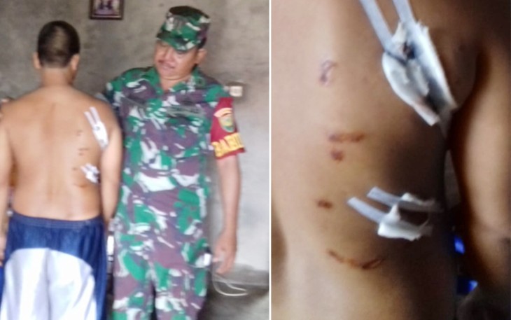 Babinsa Koramil 407-02/Tp Pelda Bahusni saat mengunjungi dTakdir