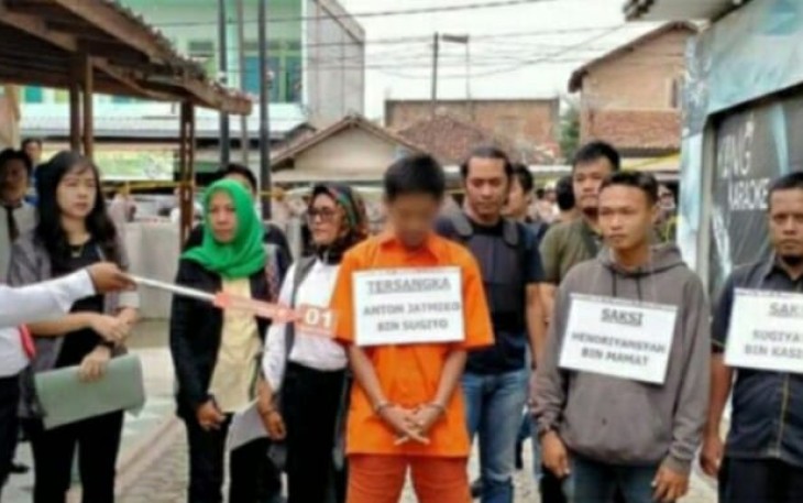 Tersangka Peragakan 27 Adegan saat rekonstruksi berlangsung