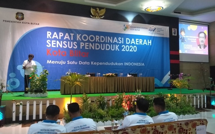 Sekda Pemkot Blitar Rudy Wijonarko saat membuka Rakorda Sensus Penduduk Tahun 2020 kota Blitar 