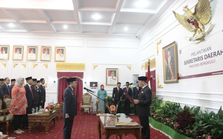 Pelantikan Sekretaris Daerah Provinsi Bengkulu Hamka Sabri 