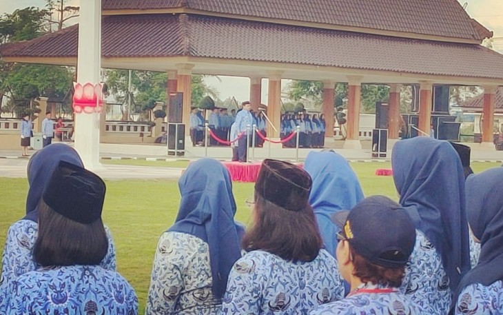 Suasana Apel Tujuh Belasan di Pemkab Blitar 