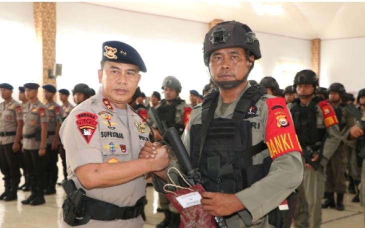 Pelepasan personel oleh Kapolda Bengkulu