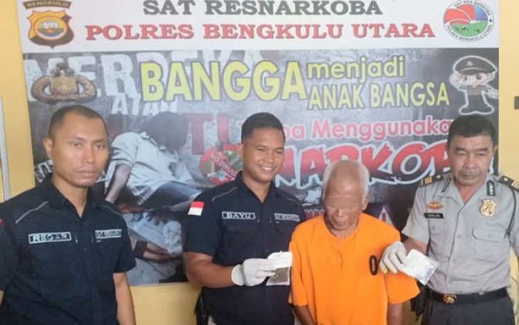 Polres Bengkulu Utara saat ekspos tersangka dan barang bukti
