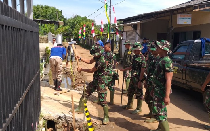 Sasaran Pembangunan Drainase Program TMMD Dilanjut di RT4 /01 Jatimulya 