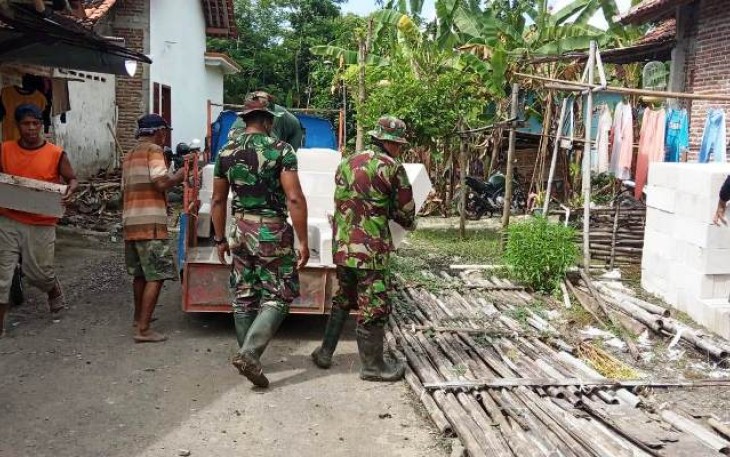 Hebel Mulai Didatangkan Untuk Rehab RTLH TMMD Pekalongan Milik Wahadi