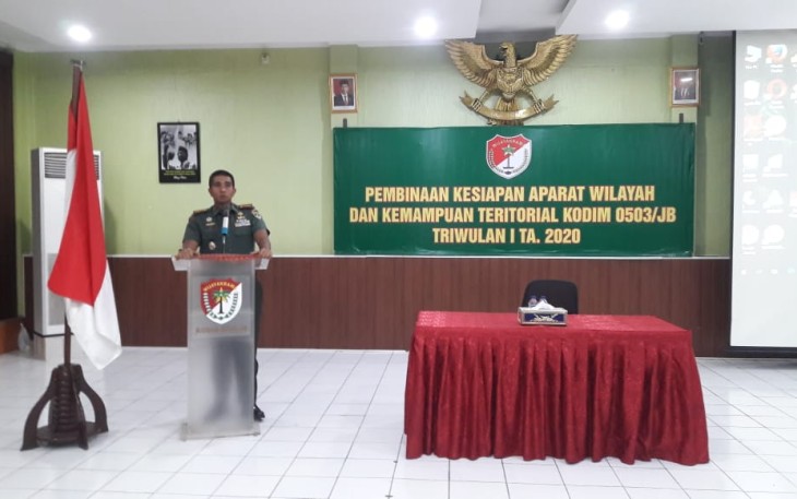 Kesiapan Aparat Wilayah Dan Kemampuan Teroterial Kodim 0503/JB Triwulan I TA 2020