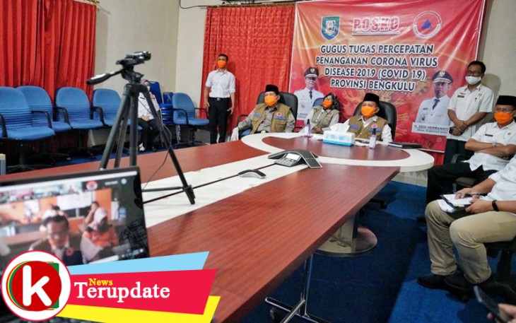 Hamka Videoconference bersama Deputi BNPB di kantor BPBD Provinsi Bengkulu