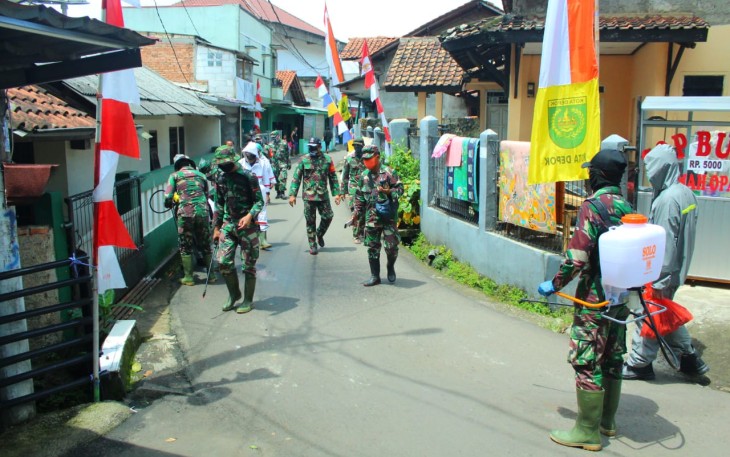 Dandim 0508/Depok Sosialisasi Pencegahan Covid-19 dan Semprot Disinfektan 