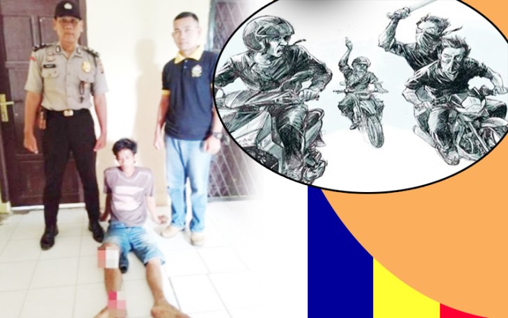 Tersangka usai dilumpuhkan 