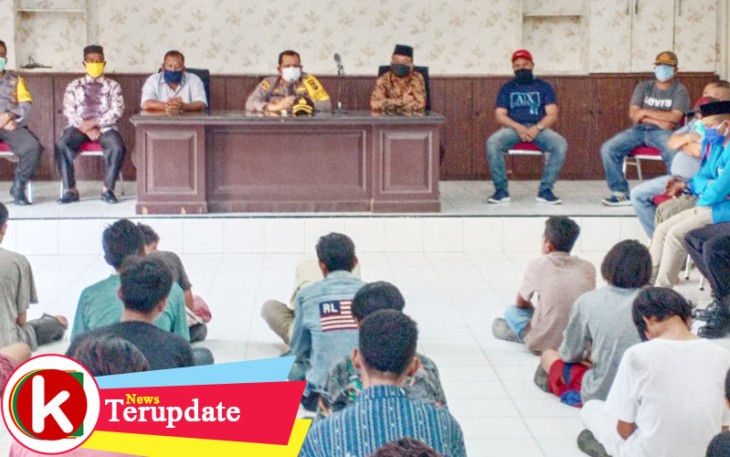 Puluhan Remaja Pelaku Tawuran saat diamankan dan dilakukan pembinaan