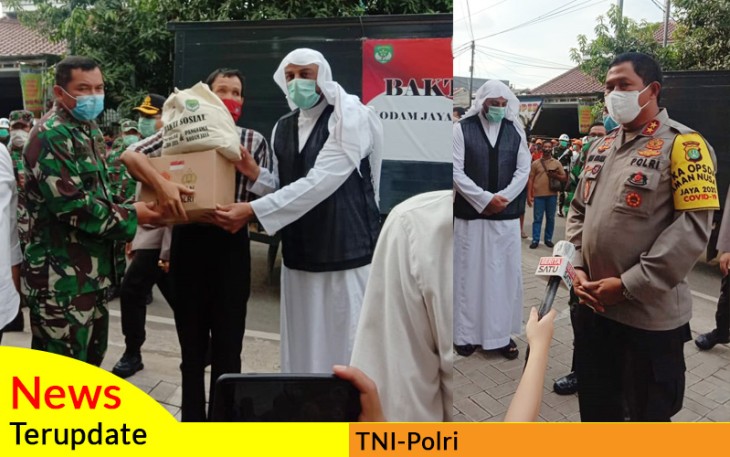 300 Paket Sembako Diberikan pada Giat Bhakti Sosial TNI-Polri
