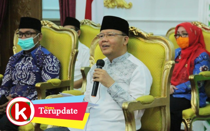 Gubernur Bengkulu Rohidin Mersyah saat menggelar Halal Bihalal secara virtual