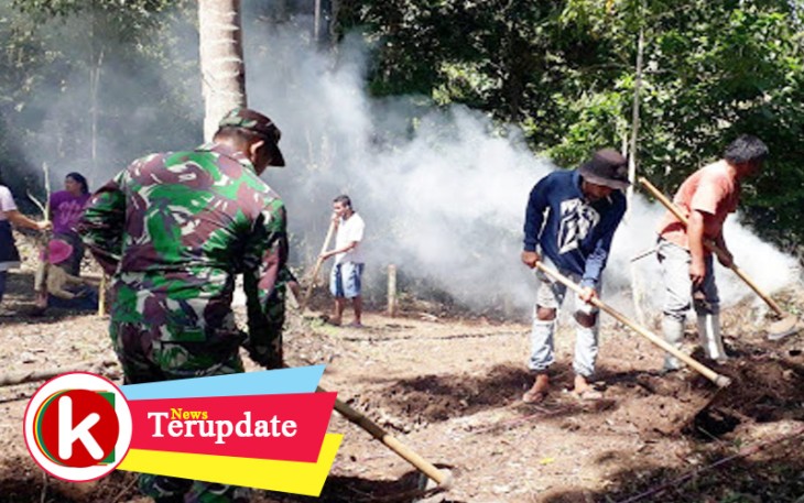 Babinsa dan Aparat Kecamatan Buka Kebun