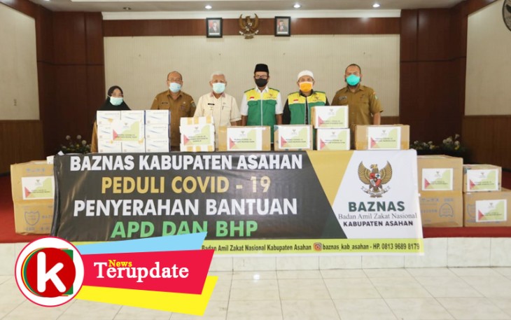 Baznas Asahan Serahkan Bantuan APD dan BHP Kepada Gugus Tugas Covid-19 Asahan