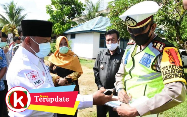 Sekda Kampar Drs. Yusri M.Si mewakili Bupati Kampar H Catur Sugeng Susanto SH lakukan Peninjauan sejumlah titik check point.
