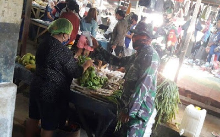 Koramil 1310-05/Kauditan Tanamkan Disiplin dan Kepatuhan Terhadap Protokol Kesehatan Covid-19