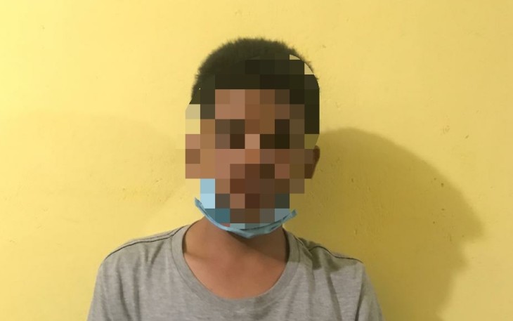 Terduga pelaku saat diamankan