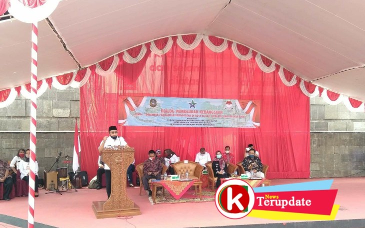 Walikota Santoso Memberikan Sambutan Arahan di Acara Dialog Pembauran Kebangsaan (foto: Faisal NR / Klikwarta.com) 