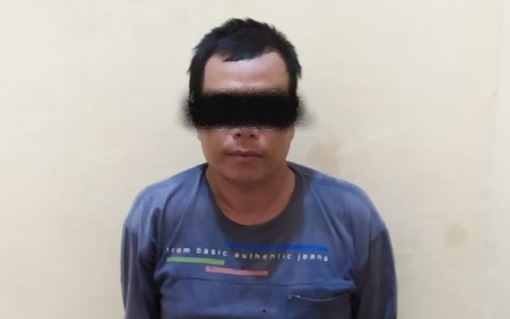 Terduga pelaku saat diamankan