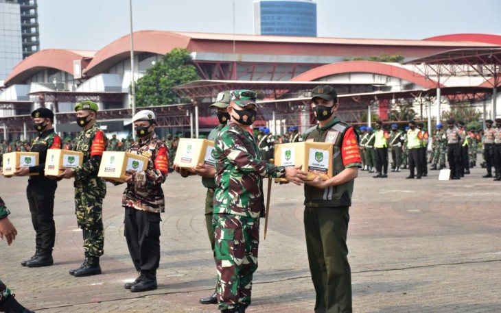 Kodam Jaya Gelar Apel Pendukung Penegakkan Disiplin Protokol Kesehatan Covid-19 Jadetabek