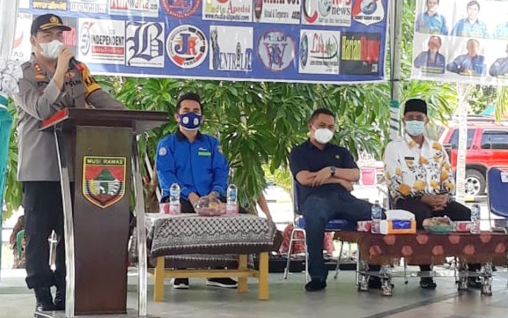 Kapolres Musirawas AKBP Efrannedy saat pengukuhan Forum Komunikasi Wartawan Musirawas (FKWM)