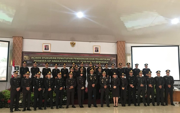 35 Perwira Baru Polda Bengkulu Dilantik Secara Virtual