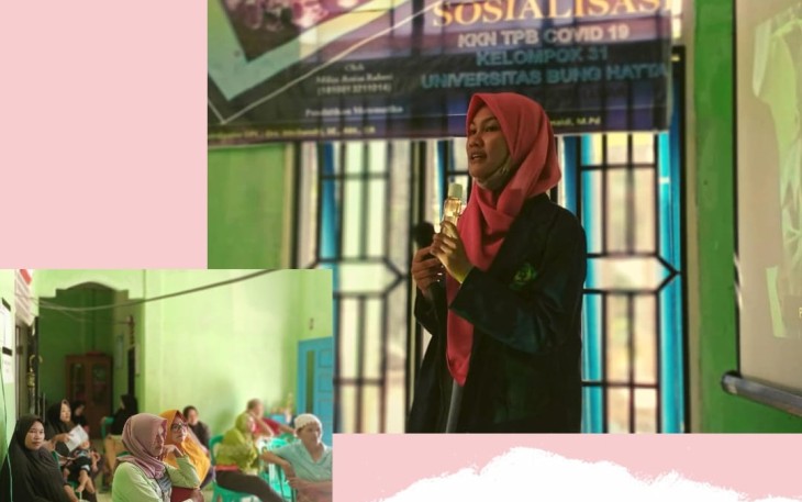 Kerjasama Kades Pulau Lebar dengan Mahasiswa KKN-TPB Covid-19 Universitas Bung Hatta