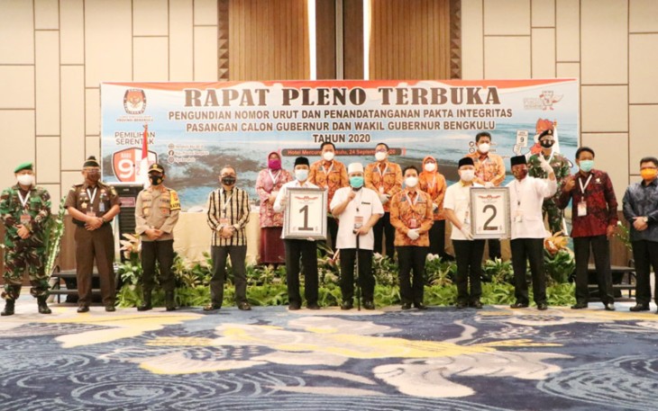 Pengambilan Nomor Urut Paslon Gubernur Bengkulu Berjalan Khidmat